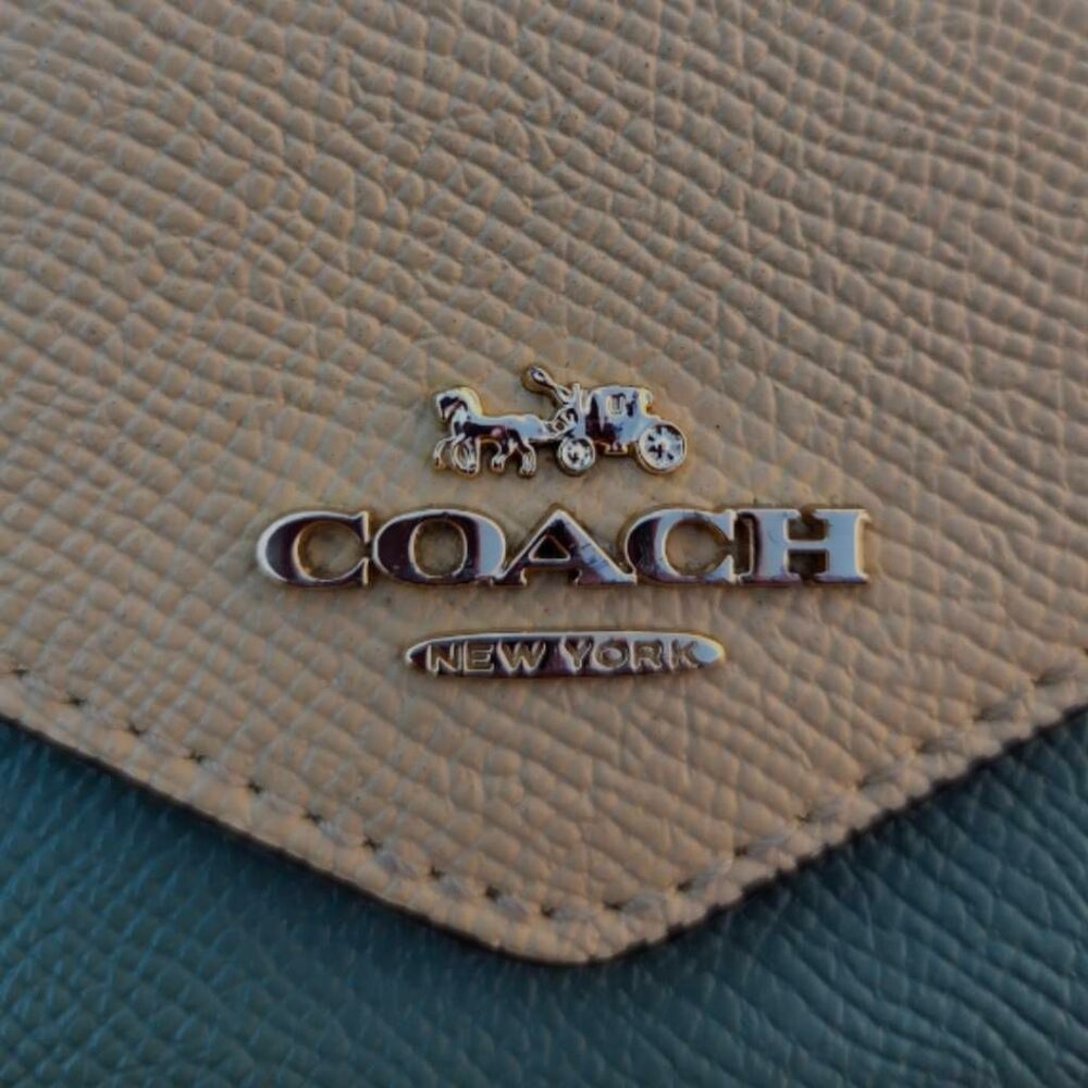 Coach Colorblock Multicolor Slim Envelope Wallet w/ Chain. #6685 - Picture 4 of 9